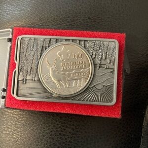 Vintage 1969 Boy Scouts Of America National Jamboree Coin belt buckle